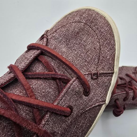 Sperry Crest Vibe maroon sparkle slip on shoes women's 9 red canvas leather - Picture 12 of 12